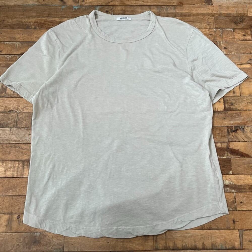 Buck Mason Curved Hem Cotton Short Sleeve T Shirt Men's Size Large Minimalist
